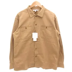 ユニクロ UNIQLO ジェイダブリューアンダーソン JW ANDERSON コラボ タグ付き 21SS ツイルワークシャツ 長袖 M カジュアル 茶 ブラウン 331-443984 /GV