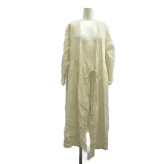 フォグリネンワーク fog linen work ワンピース ロング 麻 リネン アイボリー 長袖 ノーカラー 紐付き /KW ■ECE003