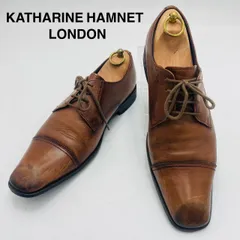 KATHARINE HAMNETT キャサリンハムネット ストレートチップ 3867 25cm 本革 茶 ブラウン 外羽根 ビジネスシューズ 通勤 冠婚葬祭 紳士靴 ドレスシューズ スクエアトゥ スタイリッシュ 希少 レア メンテナンス済み hws02608のサムネイル