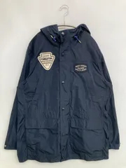 VAN ヴァン ナイロンジャケット L ネイビー 無地 ワンポイント ブランドロゴ 刺繍 フードあり