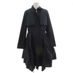 ランバンオンブルー LANVIN en Bleu シングル トレンチコート ロング タック フレア ベルト ライナー付き 36 紺 ネイビー /FFのサムネイル