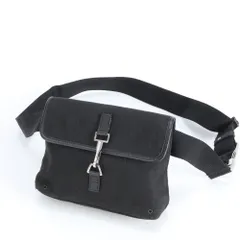 美品 グッチ GG キャンバス 92543 レザー 2WAY ボディバッグ 斜め掛け ボディ ウエストポーチ ショルダー 黒 メンズ RWE DO34-1【中古】