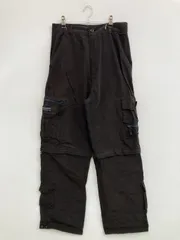 Columbia コロンビア カーゴパンツ S ブラック フルレングス コットン ナイロン 無地 ブランドロゴ ワイド・ルーズ ストレート レギュラー