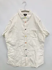 BEAMS HEART ビームスハート シャツ/ブラウス M ホワイト コットン 無地 ワンポイント ミドル丈 半袖 ボタンダウン