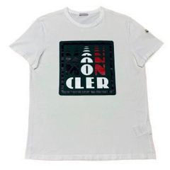 モンクレール プリントロゴ Tシャツ XL ホワイト 国内正規品 5S340 