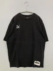 PUMA プーマ Tシャツ/カットソー L ブラック バックプリント ワンポイント ブランドロゴ 半袖 クルーネック(丸首)