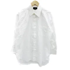 ダンヒル dunhill ワイシャツ Yシャツ 長袖 無地 刺繡 43-80 白 ホワイト /MA1 ■GY53
