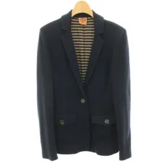 トリーバーチ TORY BURCH ニットジャケット 上着 XS 紺 ネイビー 長袖 無地 シングルボタン /HNのサムネイル