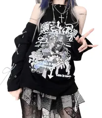 Tシャツ レディース リボン付き 肩出し 病みかわいい 服 セクシー 長袖Tシャツ 韓国系 ファッション サブカル系 おしゃれ トップス 地雷系 春 夏 秋