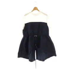 アレキサンダーマックイーン ALEXANDER MCQUEEN 異素材コンビ フィッシュテール Tシャツ カットソー 40 ホワイト ネイビー /DF ■OSのサムネイル