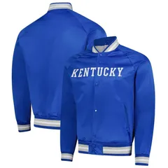 ミッチェルネス メンズ アウター ジャケット・ブルゾン サテン Mens Mitchell Ness Royal Kentucky Wildcats Lightweight Satin Raglanのサムネイル