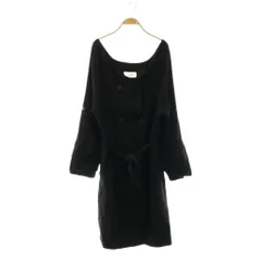 マルタンマルジェラ 6 Martin Margiela 6 ボックスネック ダブルブレストコート スプリング ノーカラー ベルト付き 42 ブラック /CX ■OSのサムネイル