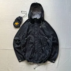 ～00s　archive　HUNTING WORLD　マウンテンパーカー　シェルジャケット　LIVE THE ADVENTURE　シャムロック・エレファントロゴ　収納可能忍者型フード　ドローコード　袖口マジックテープ　パッカブル　M　アウトドア　テック　Y2K