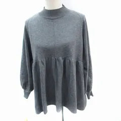 オペークドットクリップ OPAQUE.CLIP ニット セーター 長袖 ハイネック ペプラム ONE グレー /SM10