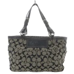 コーチ COACH プリーテッド シグネチャー ギャラリー トート キャンバス レザー ブラック グレー F14281 /YO22 ■GY17