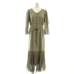 リランドチュール Rirandture プリーツマーメイドコルセットワンピース マキシ ロング 七分袖 2 グレー /AT ■OS