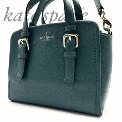 【B4866】 kate spade new york ケイトスペード ショルダーバッグ ハンドバッグ 2way レザー シボ革 斜め掛け グリーン