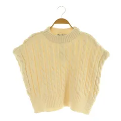 ザラ ZARA ノースリーブ ケーブルニット クロップド ボトルネック USA M アイボリー /MY ■OS