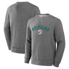 ファナティクス メンズ トップス Tシャツ パイル スウェット Mens Fanatics Heather Gray Miami Dolphins Loop Terry Pullover Sweatshirt Dol Grey グレー