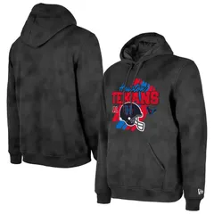 ニューエラ メンズ トップス Tシャツ パーカー Mens New Era Black Houston Texans Identity Helmet Enzyme Washed Pullover Hoodie Txs Black ブラック