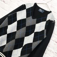 FRED PERRY ハーフジップ アーガイル ニット セーター - メルカリ