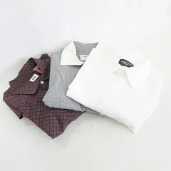 オリヒカ ORIHICA ユニクロ UNIQLO シャツ 3枚セット カジュアル 長袖 シャツカラー チェック柄 ペイズリー柄 花柄 黒 白 赤 ブラック ホワイト レッド S