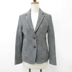 エトネ ETONNE ジャケット テーラージャケット シングル ツィード 毛 総裏 ベンツ グレー 38