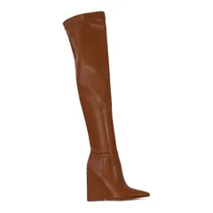 ヨキ レディース シューズ ブーツ・レインブーツ Yoki Erlinda13 Womens Knee High Wedge Boots Brown ブラウン
