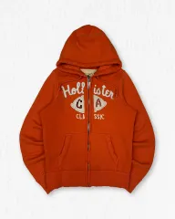 ホリスター 起毛 フードジップアップ オレンジ
