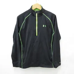 アンダーアーマー UNDER ARMOUR シャツ ハーフジップ ハイネック ライン ブラック グリーン 黒 緑 XL