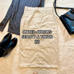 BEAUTY&YOUTH UNITED ARROWS　ビューティーアンドユース　ユナイテッドアローズ　コーデュロイ　タイトスカート　レディース　きれいめ　カジュアル　無地　通勤　プライベート　ホワイト　Sサイズ