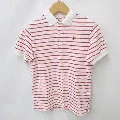 パーリーゲイツ PEARLY GATES ジャックバニー Jack Bunny!! ポロシャツ ゴルフ 半袖 ロゴ ボーダー 赤 白 レッド ホワイト 4