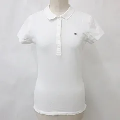 トミーヒルフィガー TOMMY HILFIGER シャツ ポロシャツ 半袖 刺繍 白 ホワイト XS
