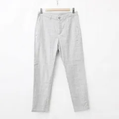 ザラ ZARA パンツ スラックス ストレート ロング チェック グレー 38