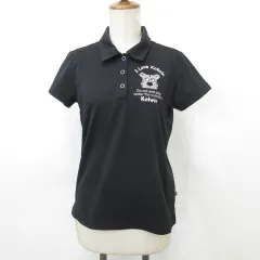 コルウィン Kolwin ポロシャツ ゴルフ スポーツウェア 半袖 刺繡 チェック 黒 ブラック M