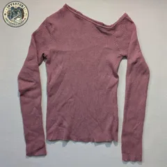 ​マジェスティックレゴン アシンメトリー リブニット ピンク F 春服