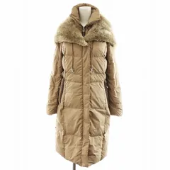 コールハーン COLE HAAN ダウンコート ロング丈 フード ファー アウター XS ベージュ /AN29