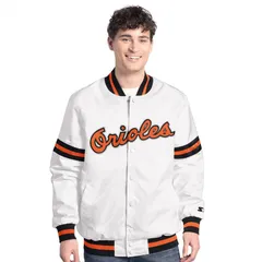 スターター メンズ アウター ジャケット・ブルゾン MensStarter White Baltimore Orioles Cooperstown Scout FullSnap Varsity Jacのサムネイル