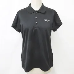 ダンスウィズドラゴン Dance With Dragon ポロシャツ ゴルフ スポーツウェア 半袖 速乾 ロゴ 刺繍 プリーツ 黒 ブラック 2