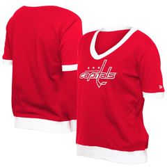 뉴엘라 여성 탑스 티셔츠 캡 Womens New Era Red Washington Capitals Game Day Rhinestuds TShirt Cap Red 레드