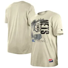 ニューエラ メンズ トップス Tシャツ ヴィンテージ MensNew Era Cream Brooklynets Distressed Throwback Vintage Color Pack TShirt Net Beige ベージュ