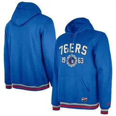 ニューエラ メンズ トップス Tシャツ ヴィンテージ パーカー Mens New Era Royal Philadelphia 76ers Throwback Vintage Pullover Hoodie 76r Blue ブルー