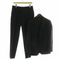 パーソンズ PERSON'S シングルスーツ セットアップ テーラードジャケット 背抜き テーパードパンツ スラックス ジップフライ ウール YA5 紺 ネイビー /BB ■GY12