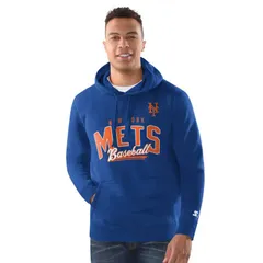 スターター メンズ トップス Tシャツ パーカー Menstarteroyal New York Mets Classic Pullover Hoodie Met Blue ブルー