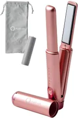 【ZIPで紹介！旅行神アイテム2位】アゲツヤ コードレスミニヘアアイロン?（ピンク）【PSE認証取得製品】電池着脱可 機内持ち込み可能 typeC充電 3000mA 300W 3段階温度調節 2wayカール&ストレートアイロン AG-0008-PKma
