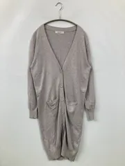 BACK NUMBER バックナンバー カーディガン/ボレロ M グレー コットン カシミヤ 無地 ロング丈 長袖