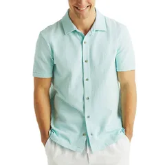 ナウティカ メンズ トップス Tシャツ ポロシャツ Mens Nautica Classic Fit Seersucker Polo Seawater Blue ブルー