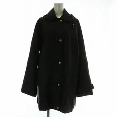 バーバリーズ Burberrys ステンカラーコート ナイロン 背抜き ミドル フード付き 襟裏ノバチェック ジップアップ 7AP S 黒 ブラック /XZ ■GY11