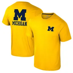 コロシアム メンズ トップス Tシャツ ロゴ Mens Colosseumaize Michigan Wolverines Logo Lockup 2Hit Active Blend TShirt Mic Gold ゴールド