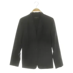 ユナイテッドアローズ UNITED ARROWS CANONICO ノーラペル ジャケット カラーレス ノーカラー シングル 36 黒 ブラック /DF ■OS